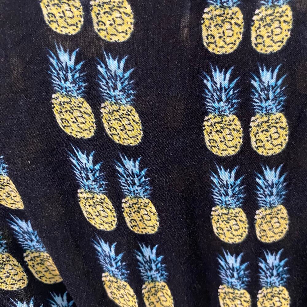 Divided H&M Pineapple Jumpsuit Black Yellow Adjustable Straps Pockets Sz 10 - Picture 6 of 12